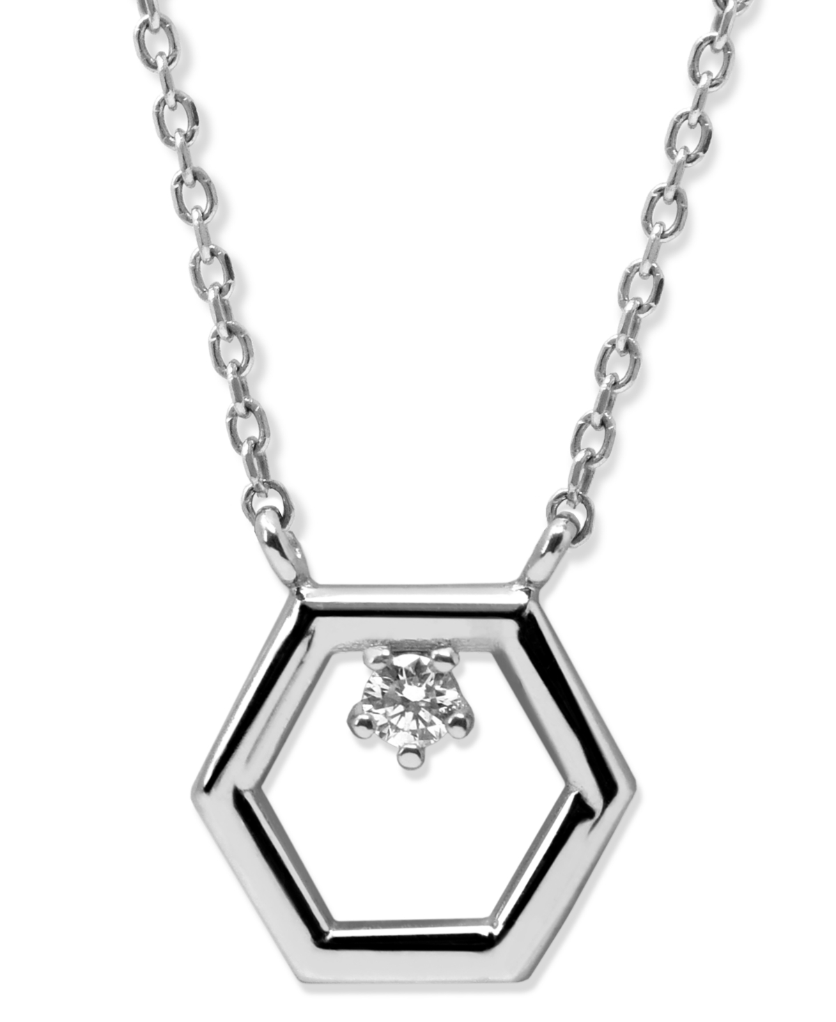 Jac+Jo by Anzie Open Hex Bolt Necklace - Clear