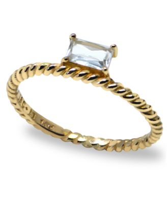 Jac + Jo by Anzie - Jac+Jo by Anzie Strata Side Baguette Rope Ring