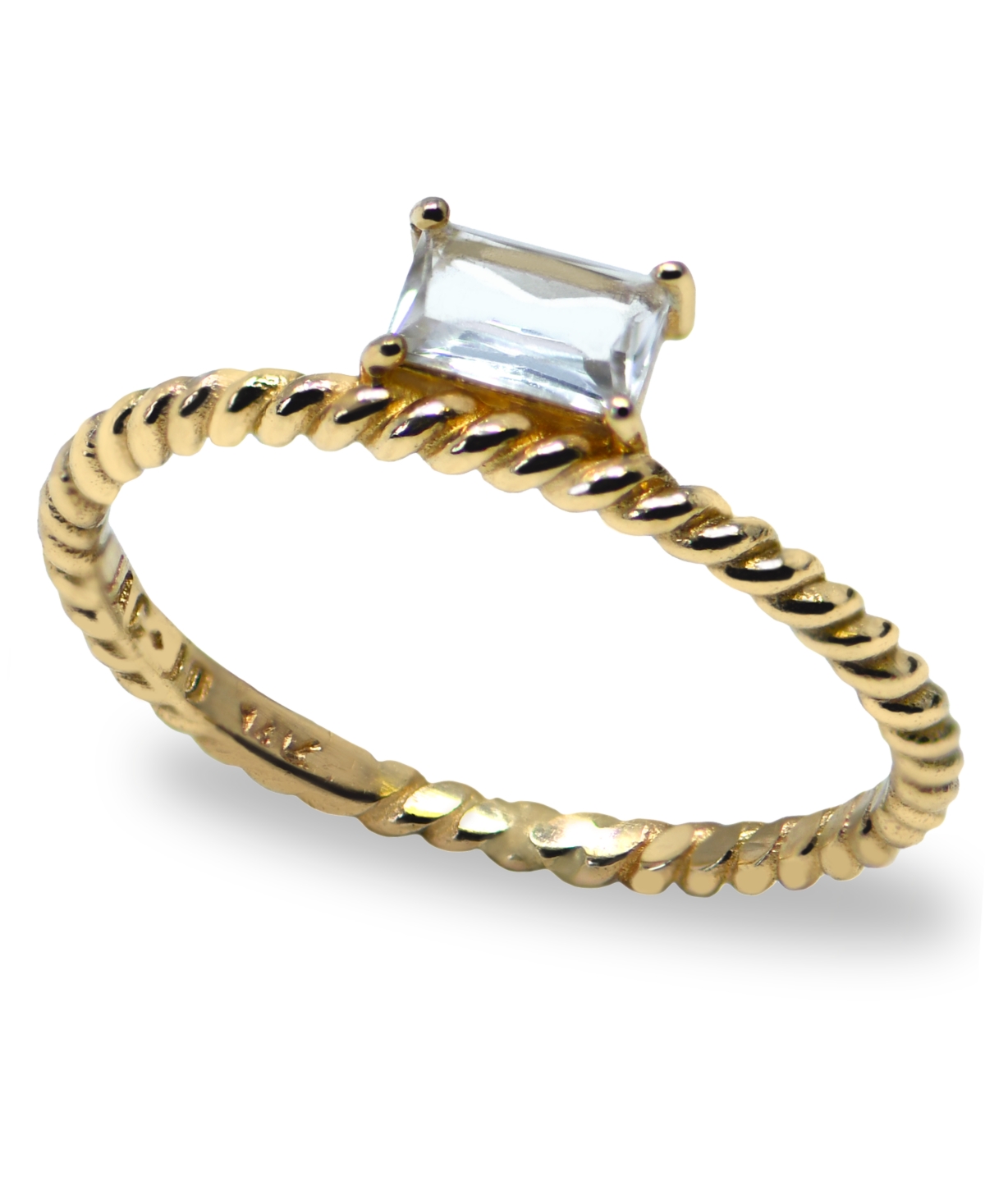 Jac+Jo by Anzie Strata Side Baguette Rope Ring - Clear