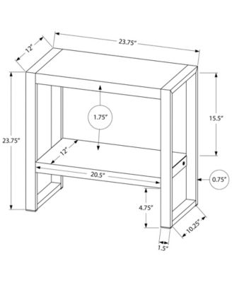 Side Table with 2 Shelves