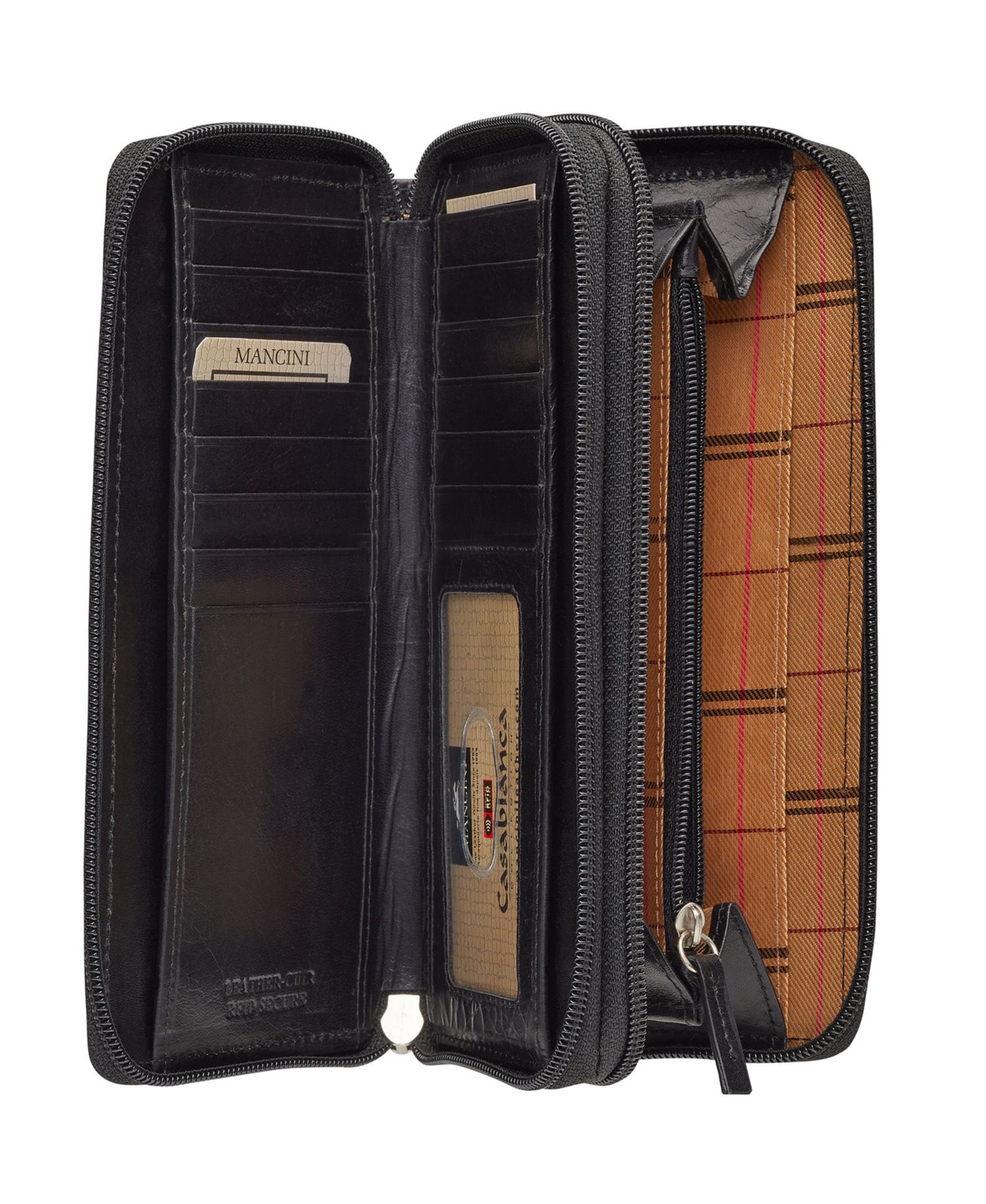 Casablanca Collection RFID Secure Double Zipper Wallet