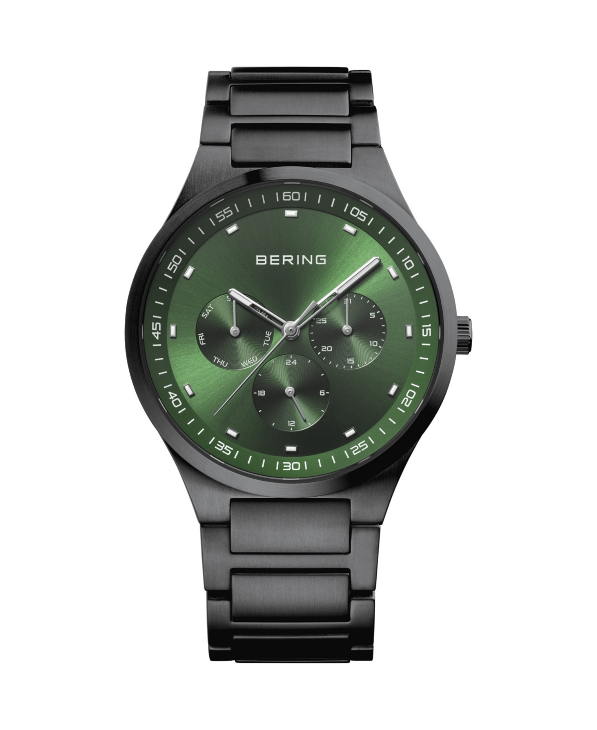 Bering Men's Classic Black Stainless Steel Bracelet Watch 40mm