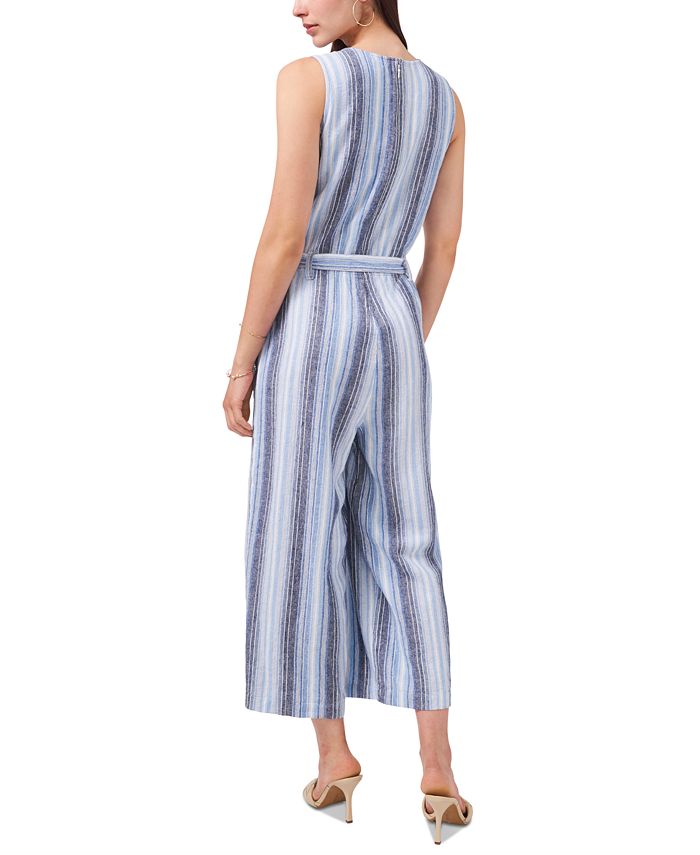 Vince camuto striped jumpsuit sales
