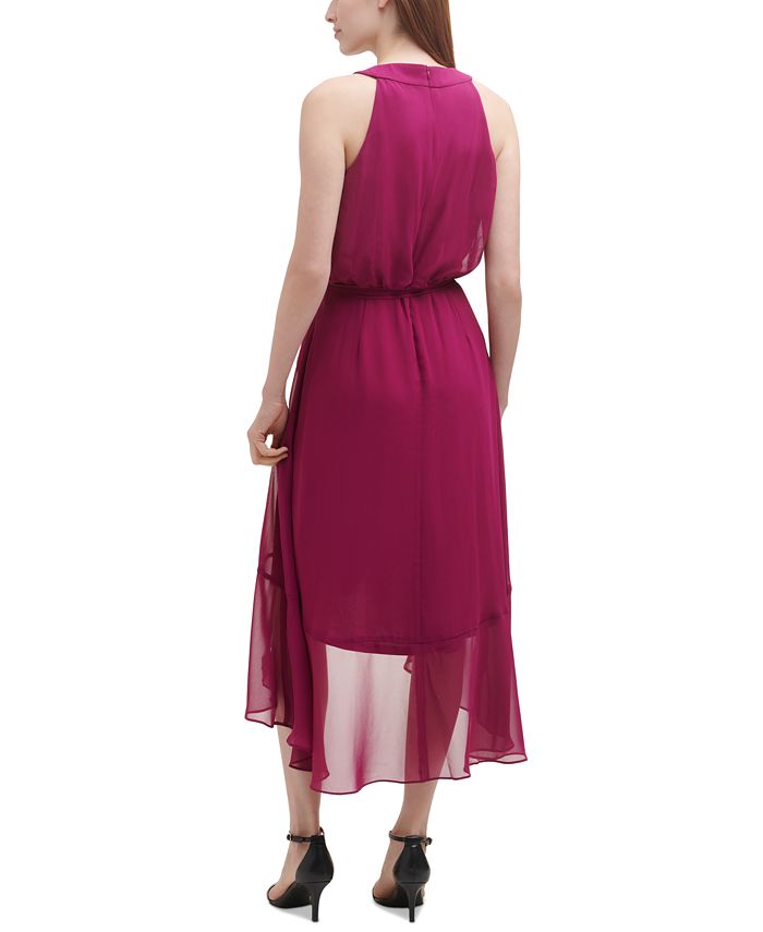 Jessica Howard Chiffon Blouson High-Low Dress - Macy's