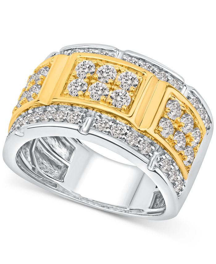 Macy's - Men's Diamond Ring (2 ct. t.w.) in 10k Gold & White Gold