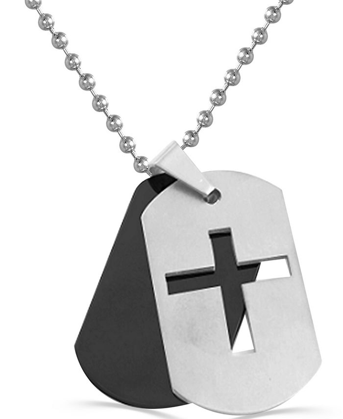 Men's cross dog tag necklace store