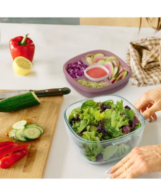 Glass Leak-Proof Salad Container  