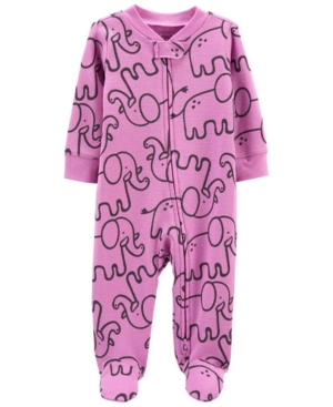 Baby Girls Elephant 2-Way Zip Cotton Sleep Play