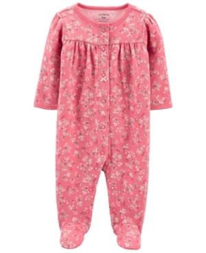 Baby Girls Floral 2-Way Zip Cotton Sleep Play