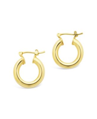 Women's Chunky Tube Gold Plated Hoop Earrings, 75"