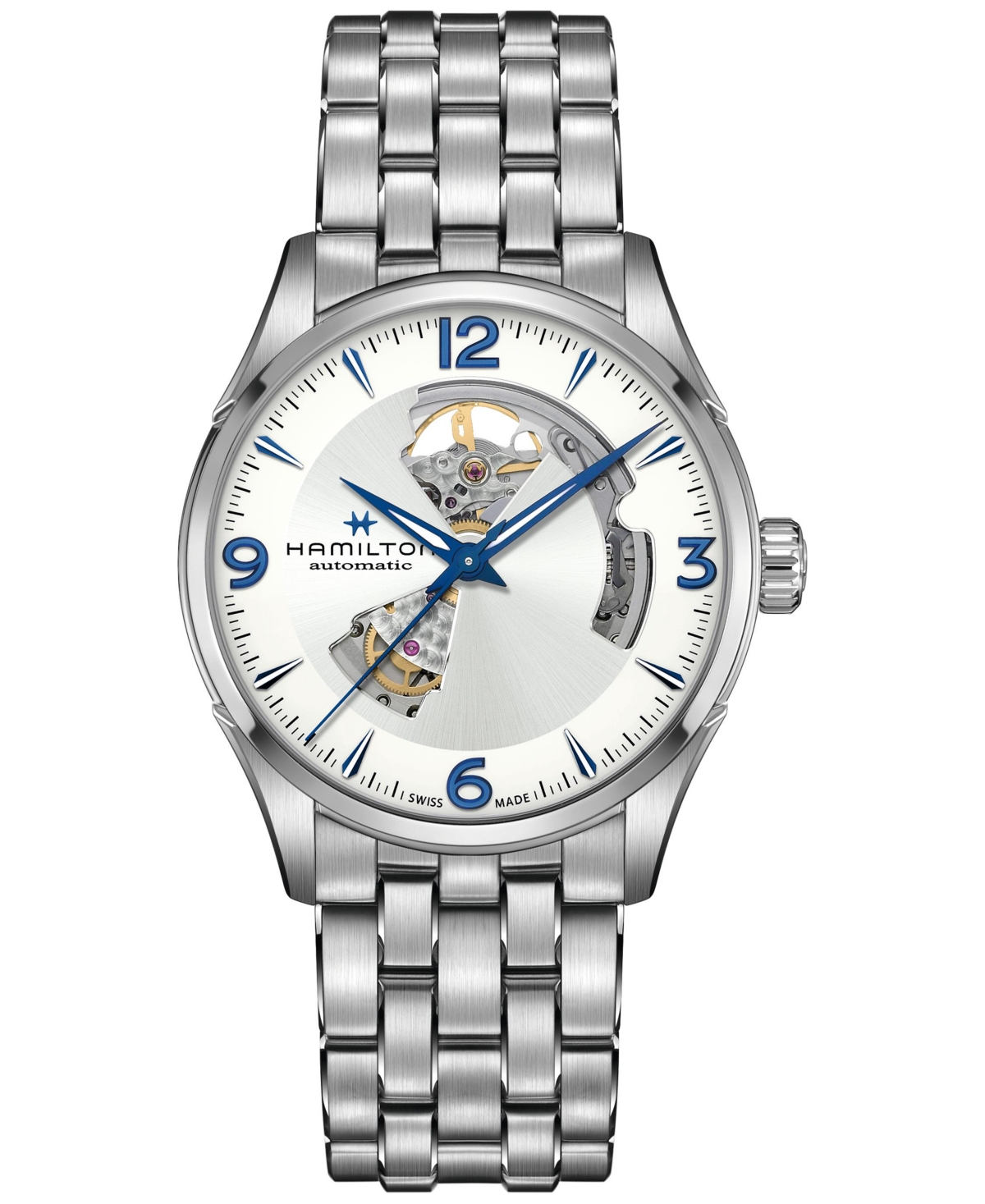 Hamilton Men's Swiss Automatic Jazzmaster Open Heart Stainless Steel Bracelet Watch 42mm In Stainless Steel
