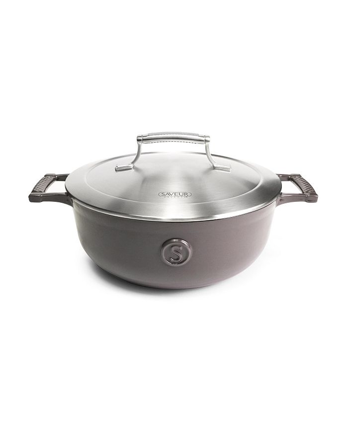 SAVEUR SELECTS - Selects 3.5-Qt. Cast Iron Saucier with Stainless Steel Lid