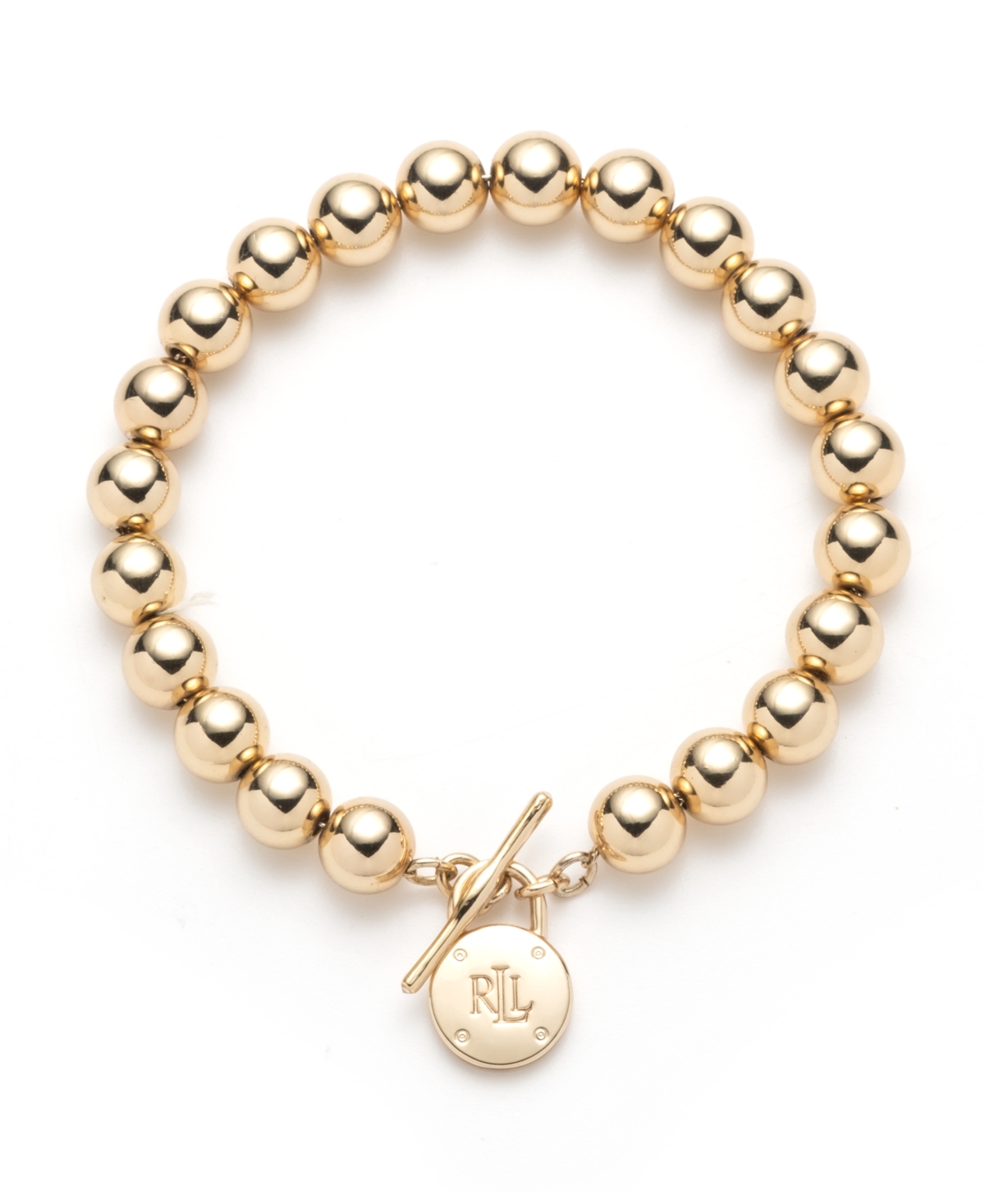 Lauren Ralph Lauren Gold-tone Logo Beaded Bracelet