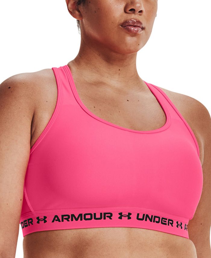 Under Armour Womens Cross-Back Mid-Impact Compression Sports Bra, SIze 3X,  PINK