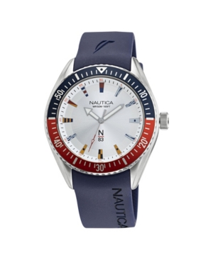 Nautica Men's N83 Analog Blue Silicone Strap Watch 44 Mm
