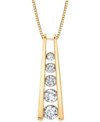 Sirena - Diamond Graduated Ladder 18" Pendant Necklace (1/2 ct. t.w.) in 14k Gold