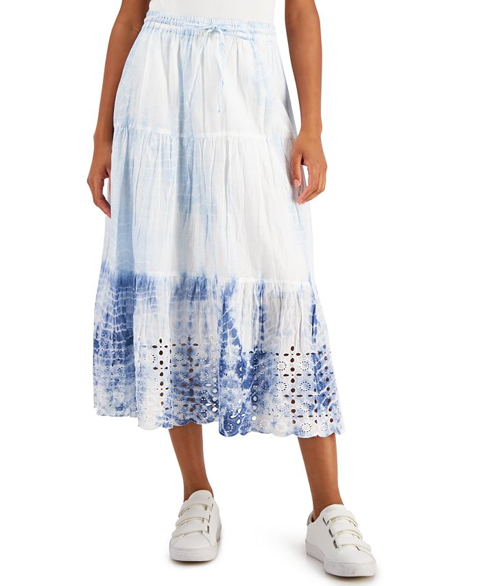 Style Co Petite Cotton Tie Dyed Maxi Skirt Created for Macy s