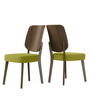 Samuelsson Mid Century Modern Armless Side Chair with Wood Back Set of 2