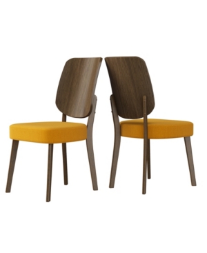 Samuelsson Mid Century Modern Armless Side Chair with Wood Back Set of 2