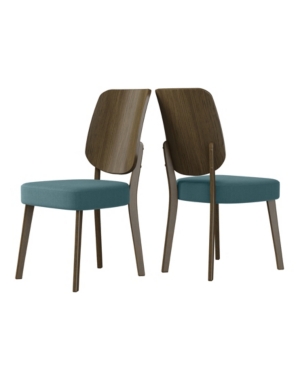 Samuelsson Mid Century Modern Armless Side Chair with Wood Back Set of 2