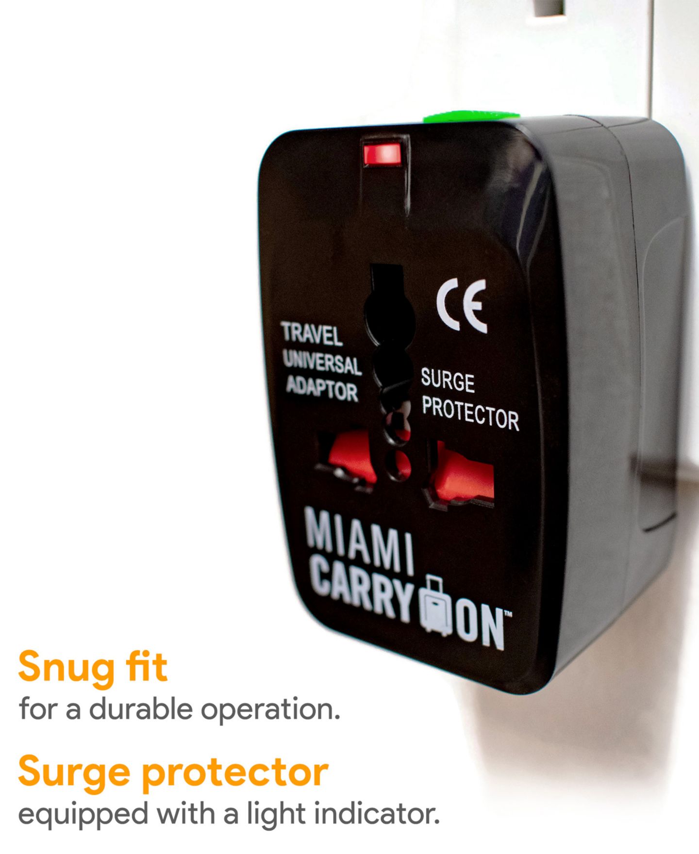 Сумка Miami CarryOn International Travel Adapter with Two USB Ports, цвет: Чёрный — фото 6
