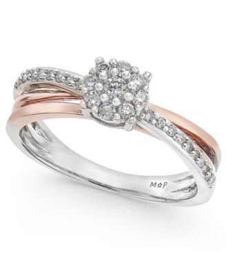 Promised Love Diamond Crossover Promise Ring (1/4 ct. t.w.) in Sterling ...