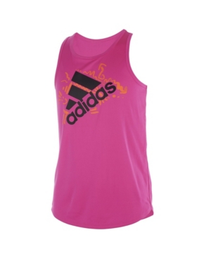 adidas Big Girls Sleeveless Aeroready Lapped Poly Tank Top