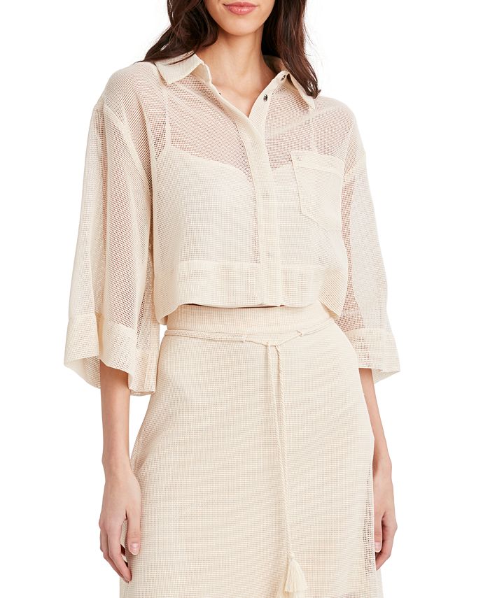 collared mesh shirt