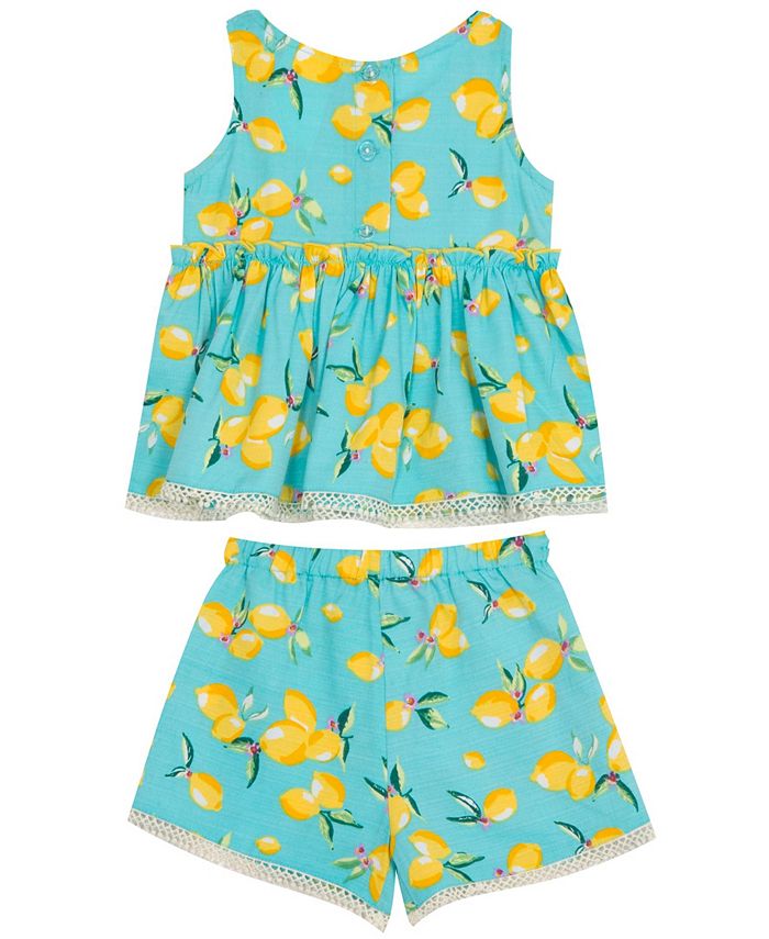 Rare Editions Little Girls Lemon Printed Shorts Set - Macy's