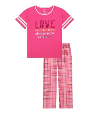 Big Girls Plaid Long Leg Pajama 2 Piece Set