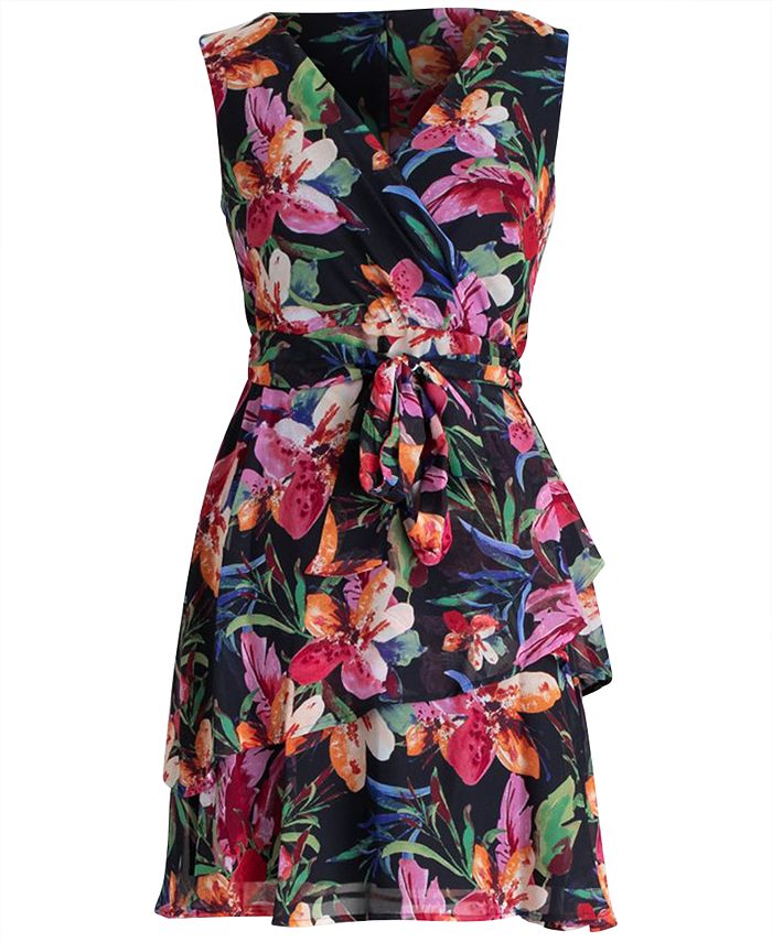 Connected Floral-Print Fit & Flare Dress - Macy's