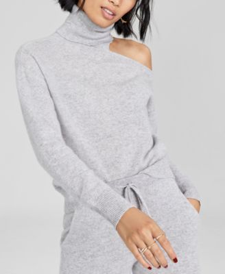 Charter Club Women s Cashmere Cold Shoulder Turtleneck Sweater Created for Macy s Macy s