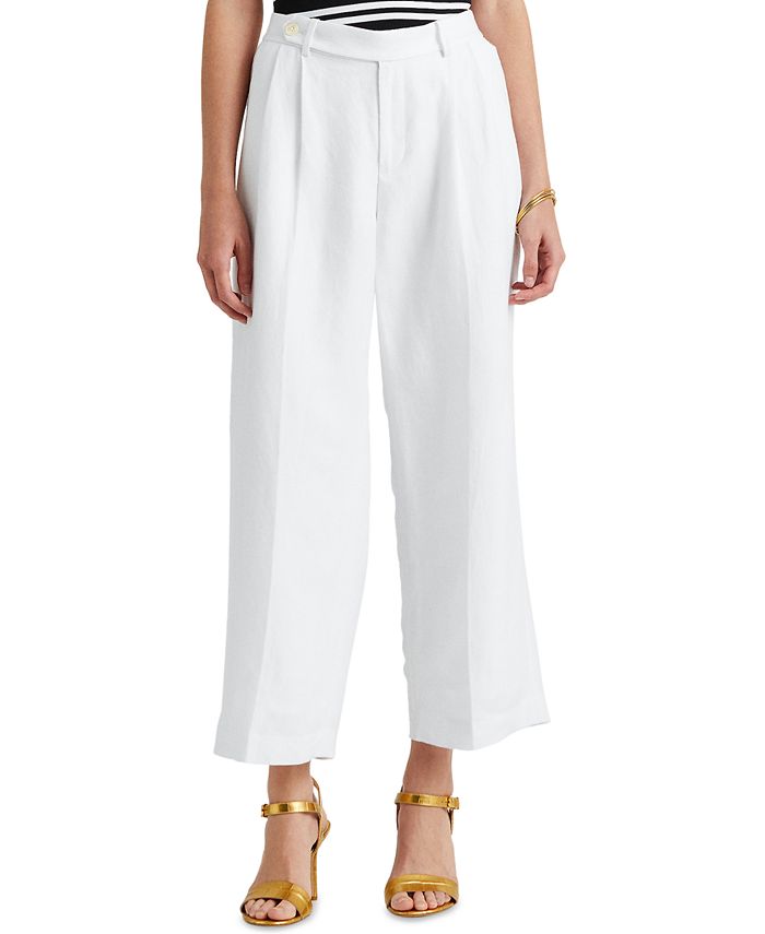 Lauren Ralph Lauren High-Rise Linen Pants - Macy's