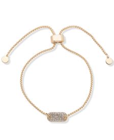 Gold-Tone Pavé Tag Slider Bracelet