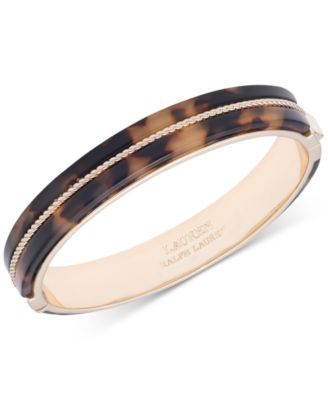 Vintage Ralph Lauren Collection Brown Tortoise & Silver Pin Hinged Bracelet main image 1
