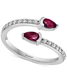 EFFY® Ruby (1/2 ct. t.w.) & Diamond (1/4 ct. t.w.) Bypass Ring in 14k White Gold