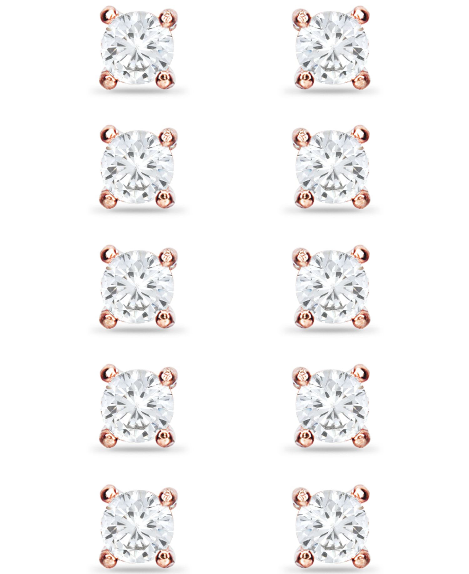 5-Pc. Set Cubic Zirconia Stud Earrings