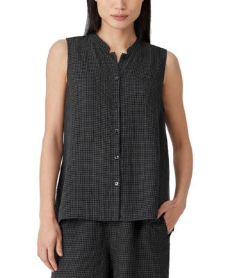 Eileen Fisher - Mandarin-Collar Sleeveless Top