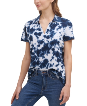 Calvin Klein Tie-Dye Cotton Polo Shirt