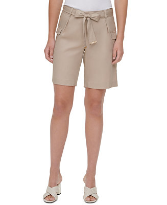 Calvin Klein Belted Cargo Shorts & Reviews - Shorts - Women - Macy's