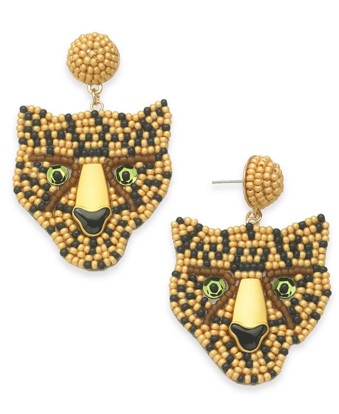 Cheetah stud earrings clearance
