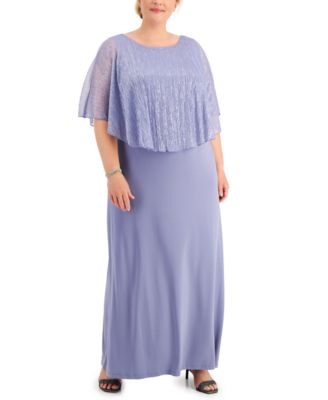 Connected - Plus Size Cape-Overlay Dress