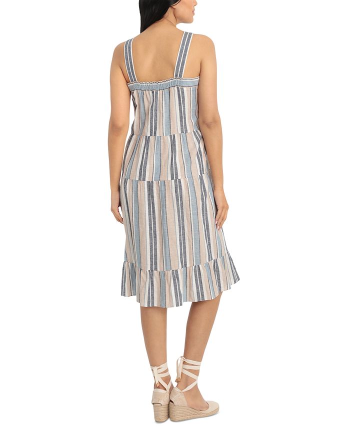 London Times Petite Striped Tiered Midi Dress & Reviews - Dresses ...