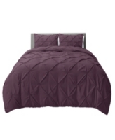 Nestl Bedding 2 Piece Pinch Pleat Duvet Cover Set, Twin - Eggplant Purple