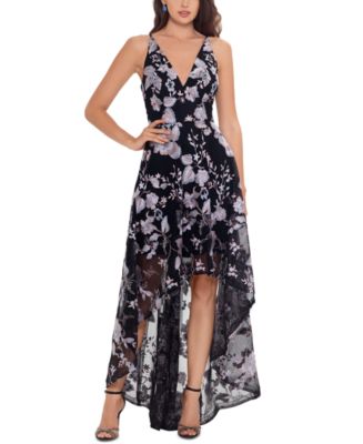XSCAPE Embroidered A-Line High-Low Dress - Macy's