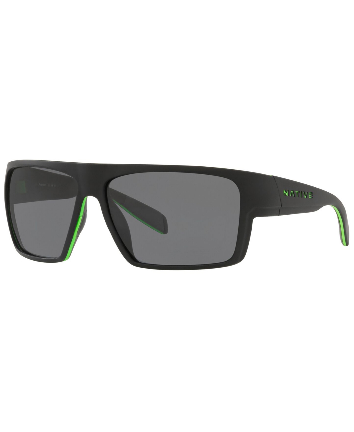 Native Men's Polarized Sunglasses, XD9010 62 - BLACK/LIME GREEN/BLACK/GREY