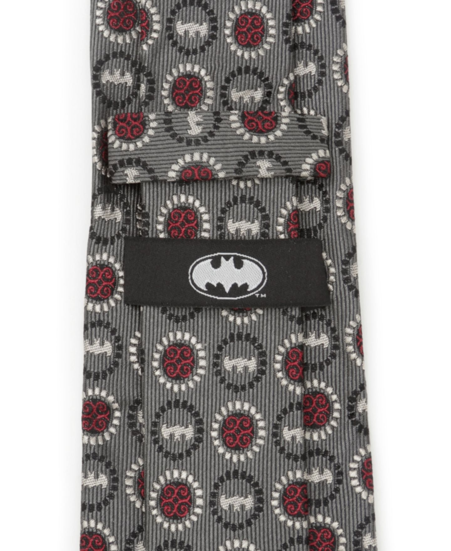 Мужские галстуки DC Comics Batman Medallion Symbol Silk Tie, цвет: Серый — фото 3