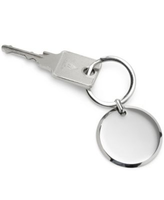 Men's Round Engravable Stainless Steel Key Chain