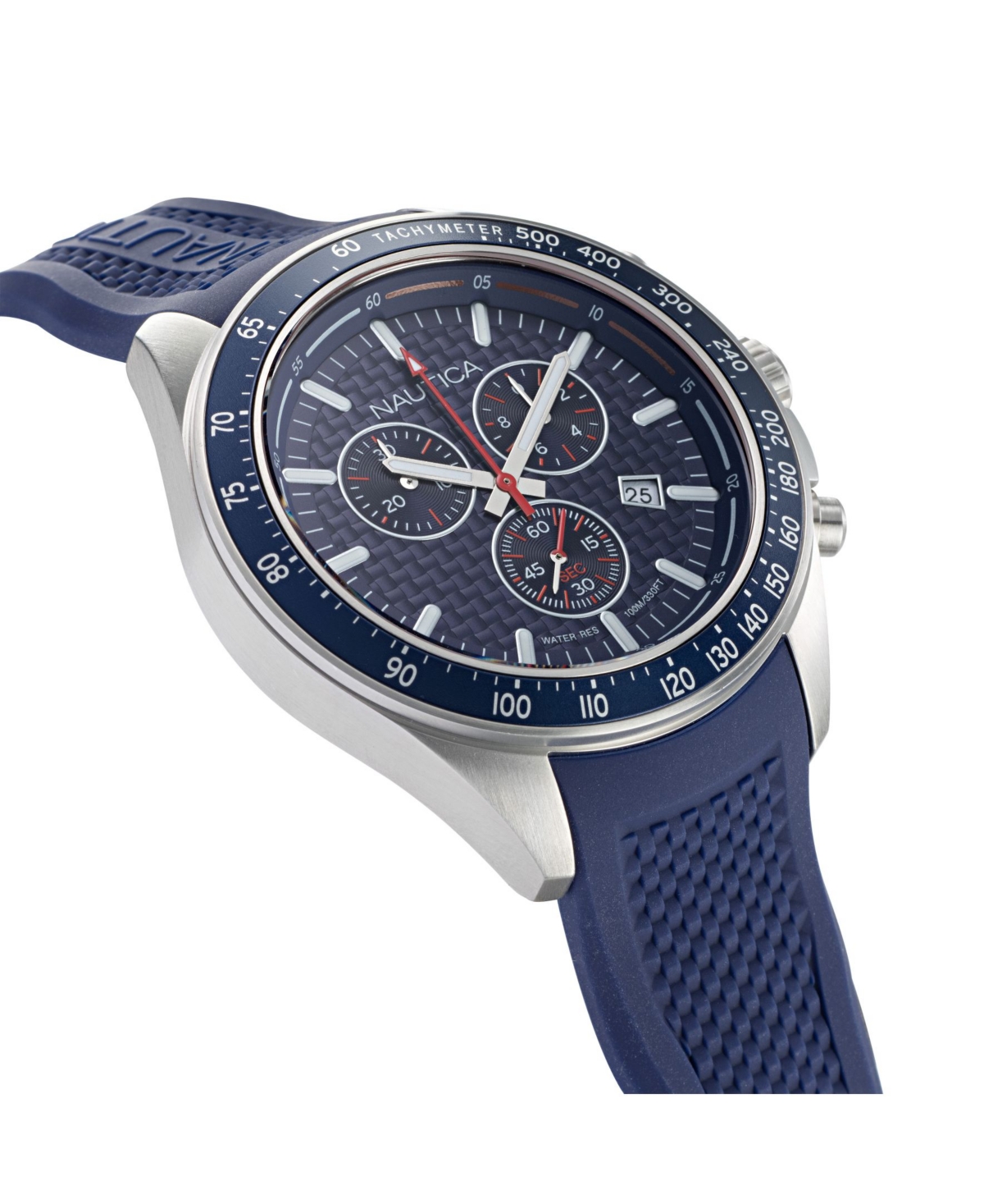 Nautica Men's AnalogSilicone Strap Watch 46 mm - Blue