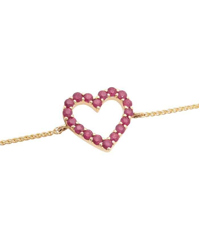 Macy's Ruby Heart Bolo Bracelet (3/4 ct. t.w.) in 14k Gold Macy's